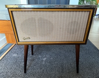 Vintage Mid Century Graetz Side Table Furniture Speaker Cabinet - Lautsprechertisch 607 - Rare