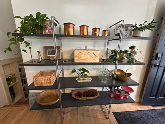 Vintage IKEA ENETRI Shelf Unit – Minimalist Metal Bookshelf - Rare