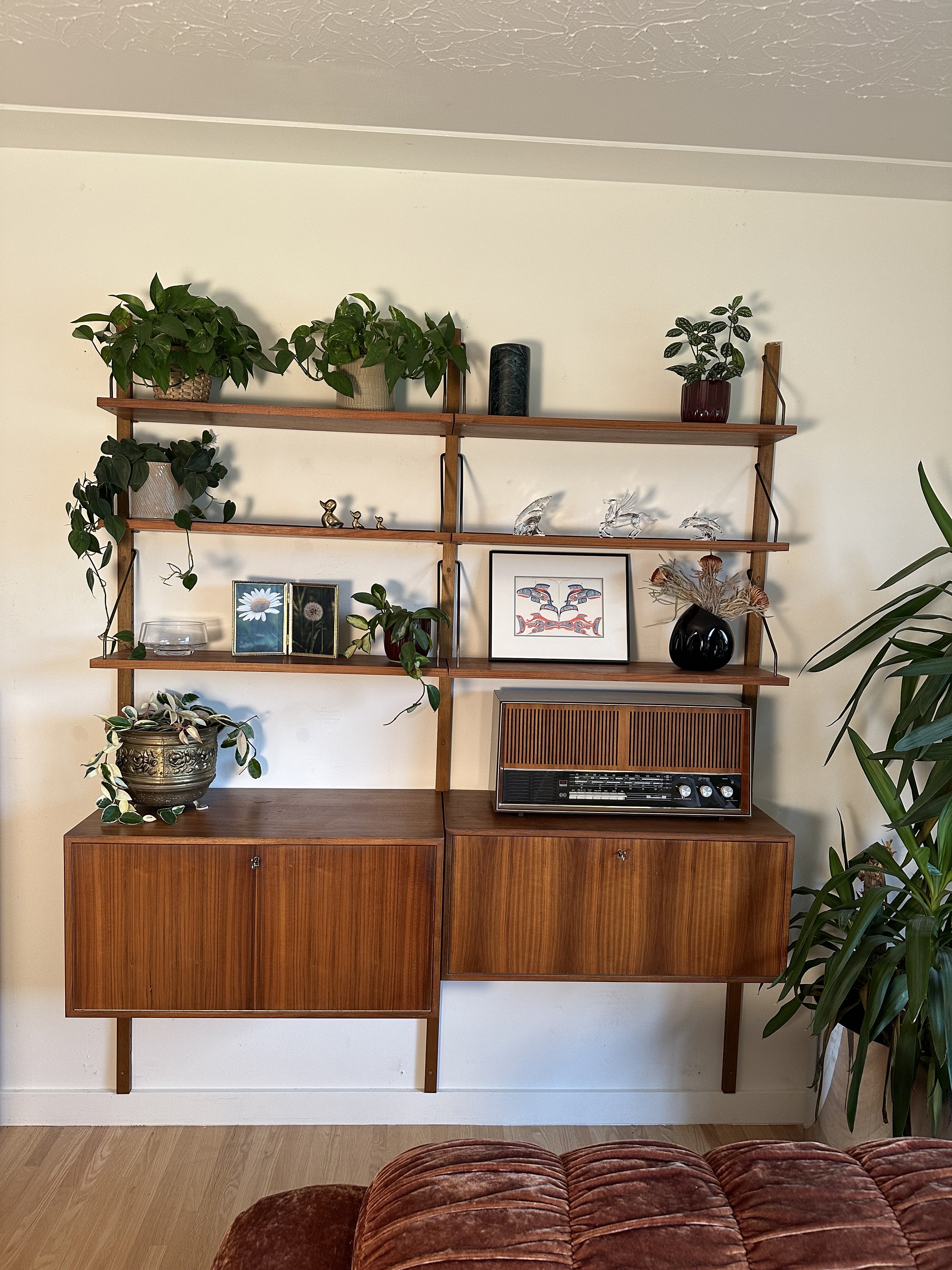 Mid Century 1960's Modular Danish Teak and Brass Royal