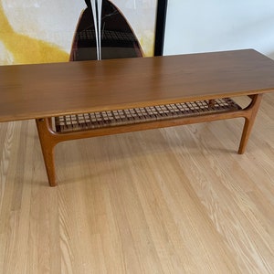 Teak and Cane Coffee Table by Trioh Møbler: Scandinavian Modern Design