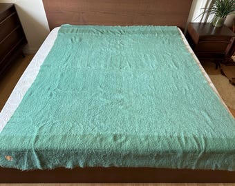 Couverture en laine vintage 1915 Baie d'Hudson : 4 points vert pastel