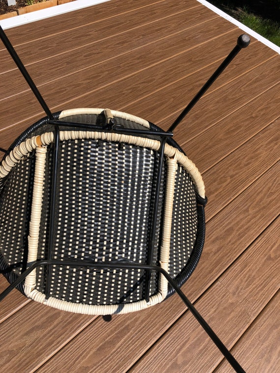 Mid Century Plastic Weave Saucer Chair One Green Chair Free