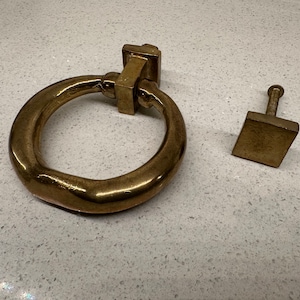 Aged Brass Ring Heavy Door Knocker