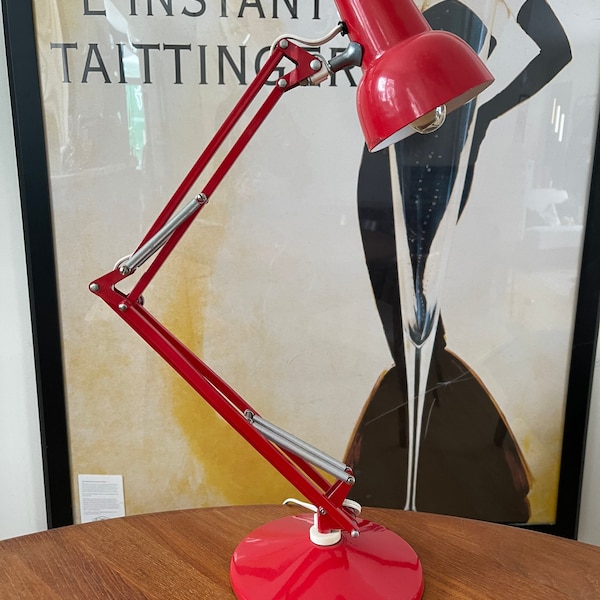 Vintage Medium Sized ‘Pixar’ style Luxo lamp Designed by Jacob Jacobsen in Red