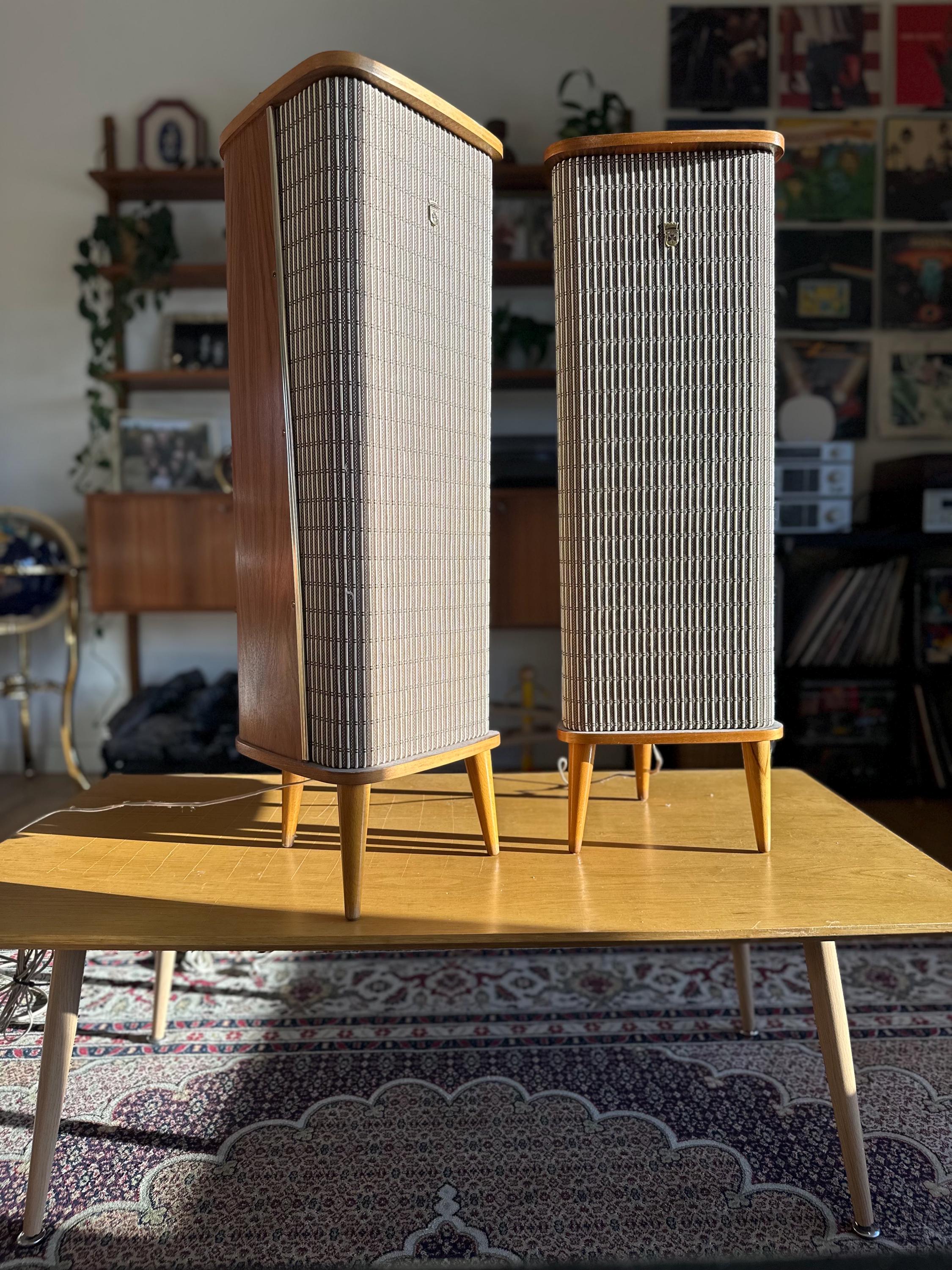 Vintage Mid Century Modern Grundig Speaker Teak Cabinets - Etsy