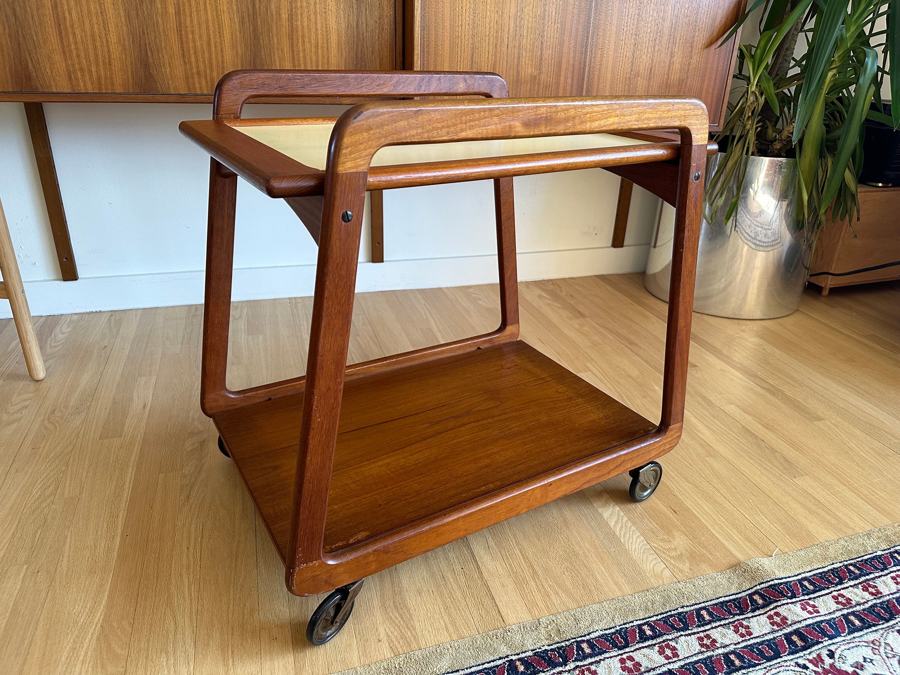 Danish Mid Century Modern Teak Bar Cart by Henning Wind-hansen - Etsy
