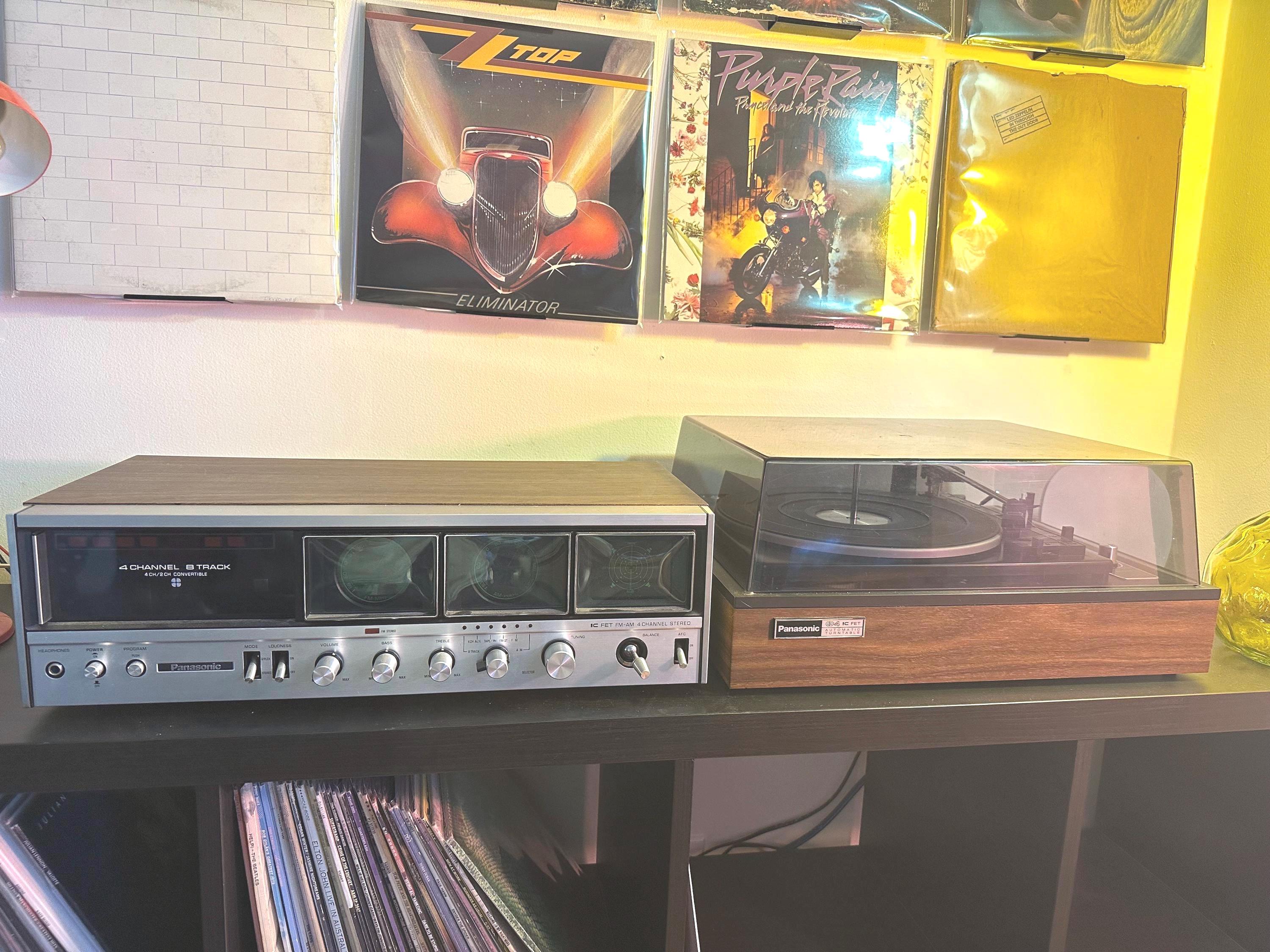 Vintage 70s Panasonic Quadraphonic Stereo Receiver & 8 Track