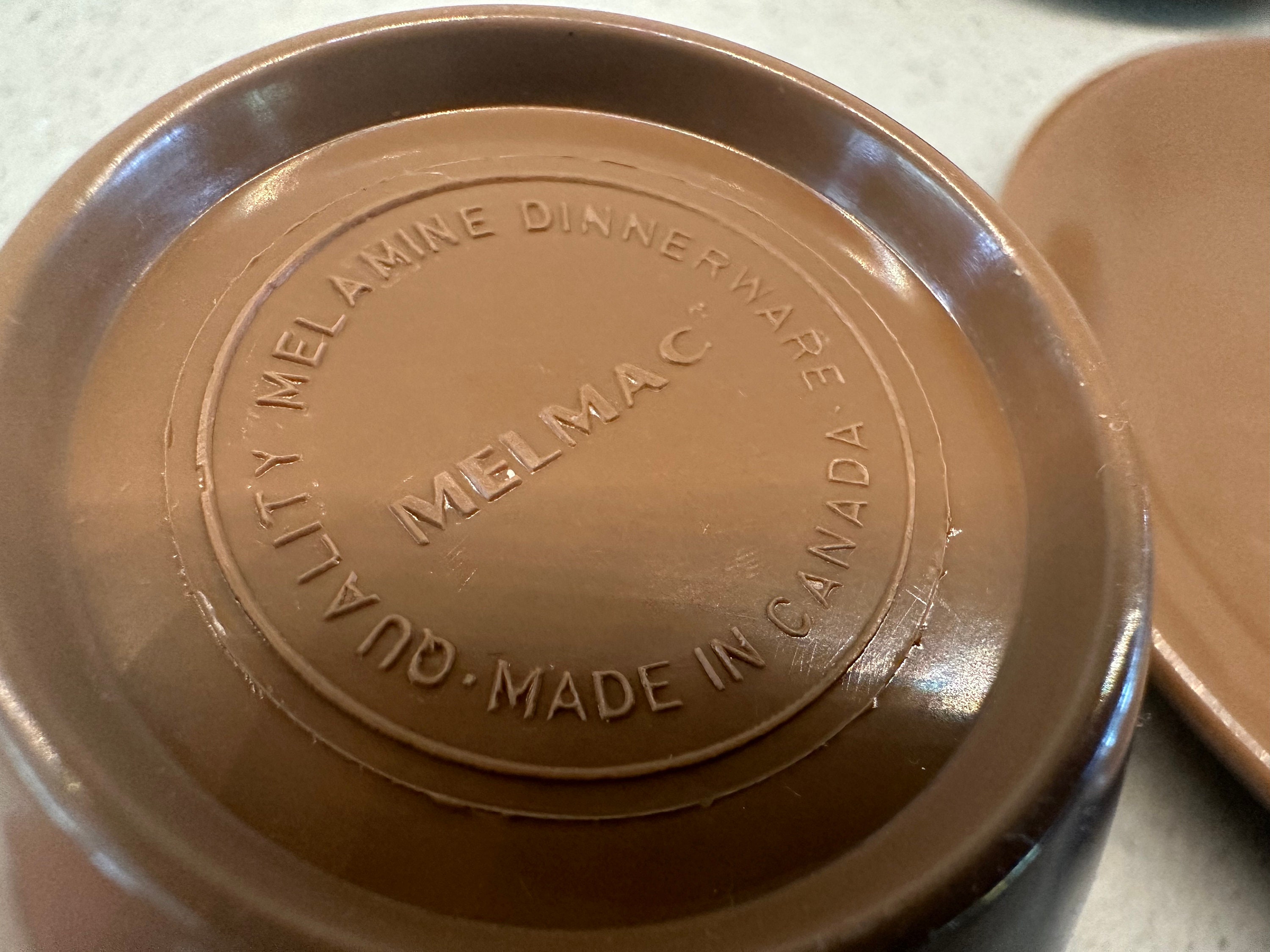 Lot of Vintage Melmac Melamine Dinnerware 6 Brown Cups, 6