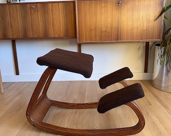 Mid Century Balans Stokke Variable Ergonomic Kneeling Chair Designed by Peter Opsvik in Teak 1960s Etsy UK