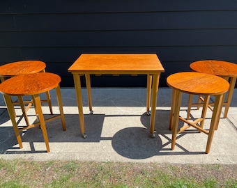 Mid-Century Modern Teak Nesting Tables Set Of 5 in the style of Poul Hundevad