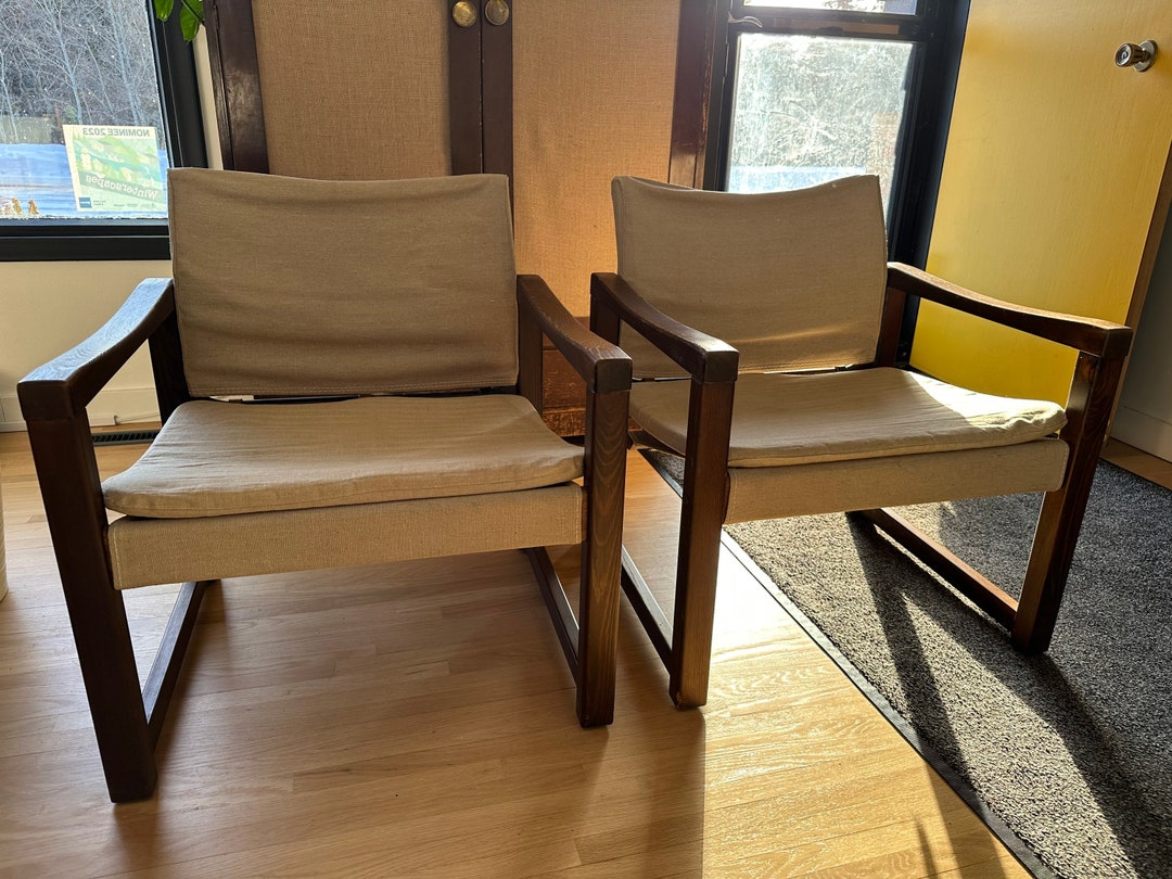 Pair of Ikea diana Armchairs in Stained Pine Karin MOBRING 1970s Safari Armchair Etsy