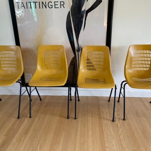 Rare Vintage Mid Century M.E67 chairs from expo 67 Set of 4 in Gold