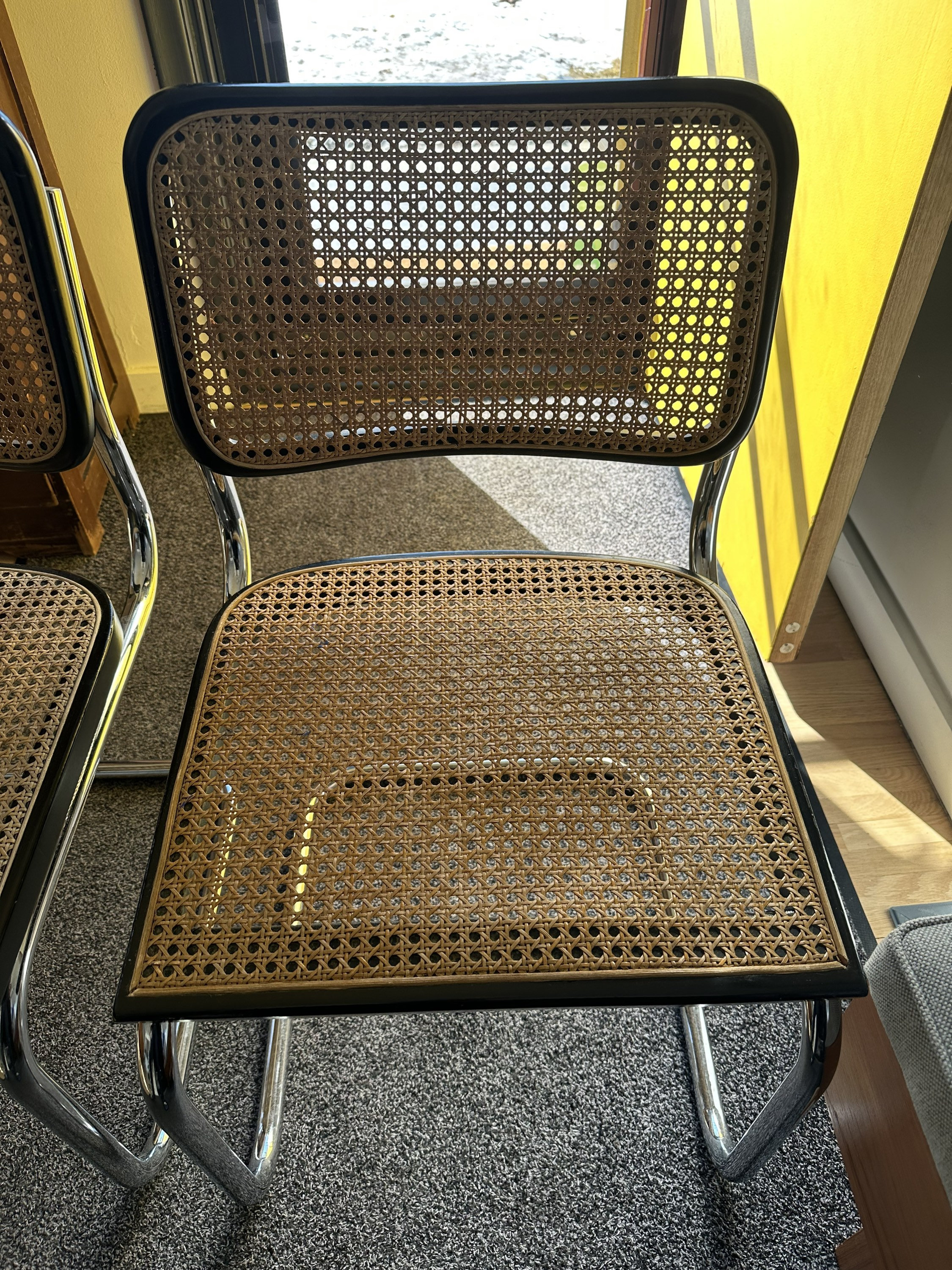 Vintage Chrome and Black Wood Cesca Chairs by Arrben Italy, 1970s Etsy