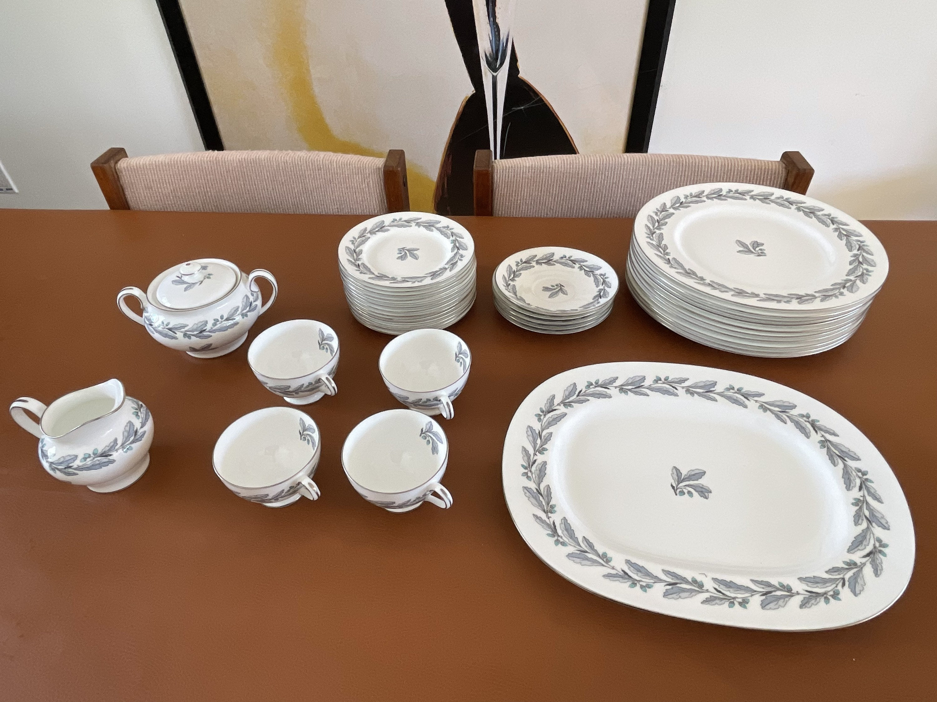 MINTON Elizabethan Oak Grey Blue S641 Bone China 