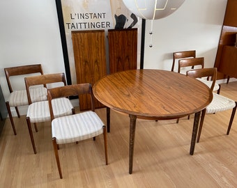 Niels Møller Rosewood Dining Room Set with Six No. 77 Chairs, 1960s Denmark ** Free Shipping North America**