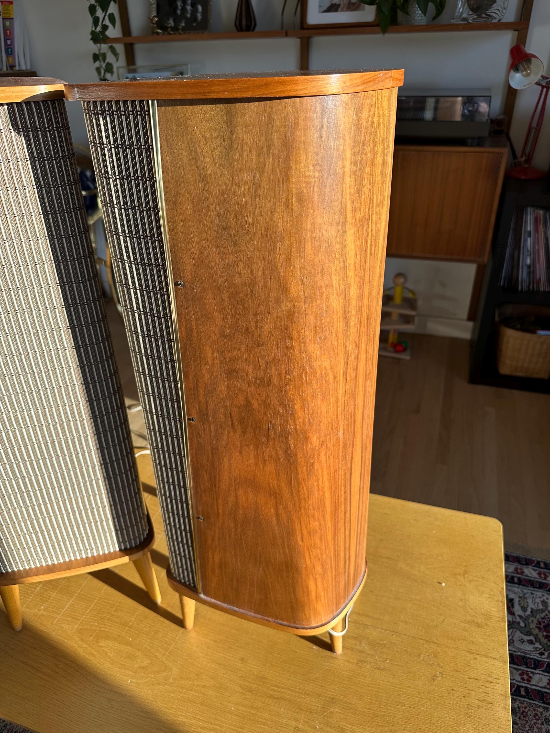 Vintage Mid Century Modern Grundig Speaker Teak Cabinets - Etsy