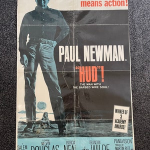 Original Vintage Paul Newman Movie Poster “HUD”