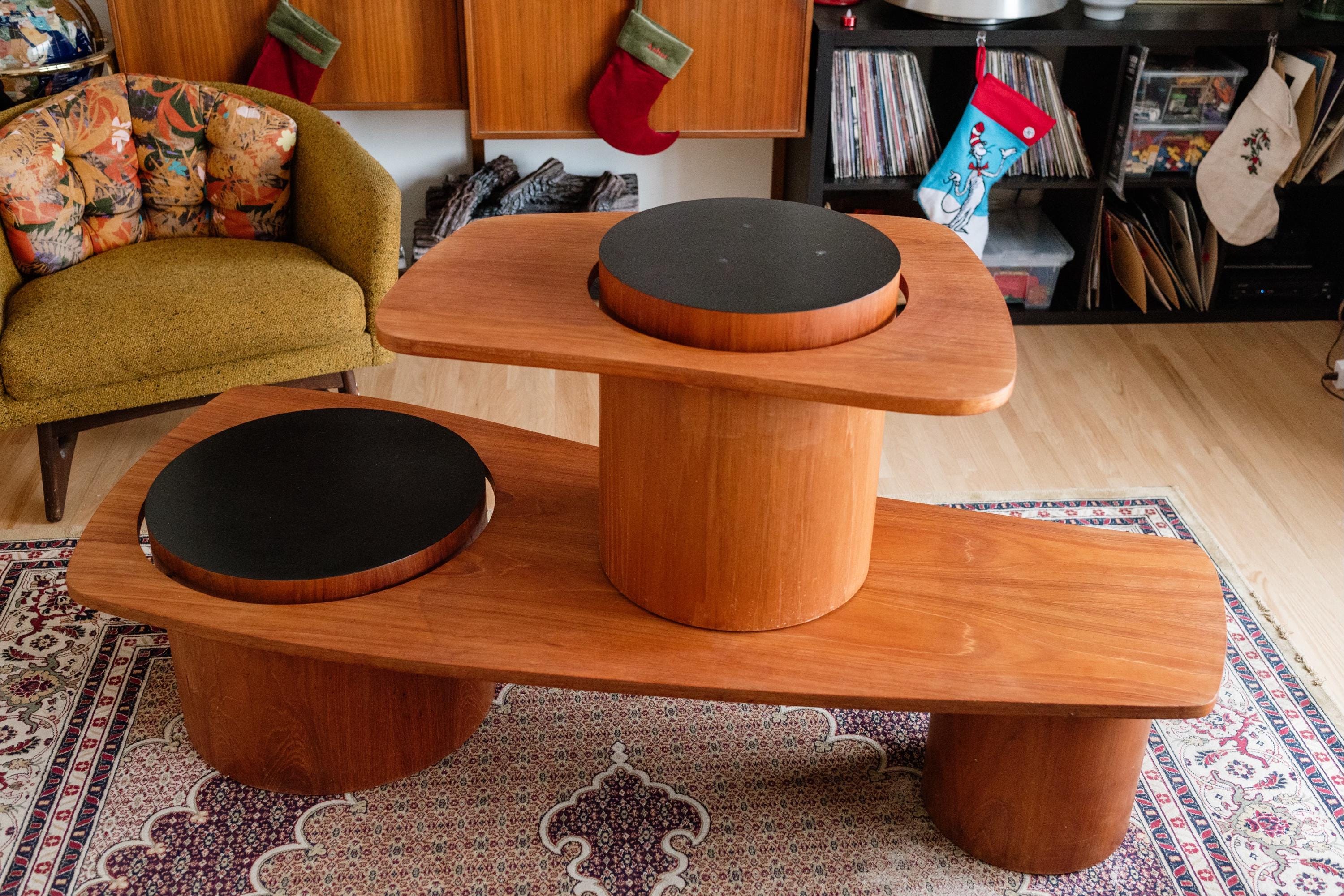RS Associates Teak Coffee Table Set: Mid-century Modern Martini