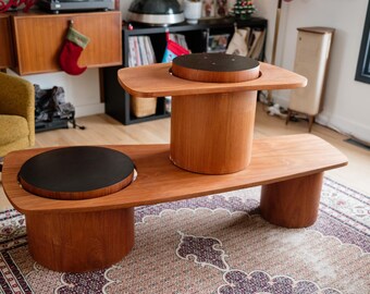 RS Associates Teak Coffee Table Set: Mid-century Modern Martini