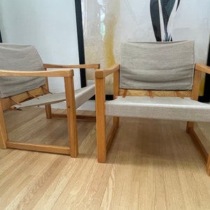 Pair Mid-Century Modern &#39;Diana&#39; Safari Sling Chairs by Karin Mobring for Ikea