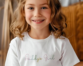 Daddys Girl Pastel Rainbow Children's T-Shirt, Fathers Day Gift from Daughter