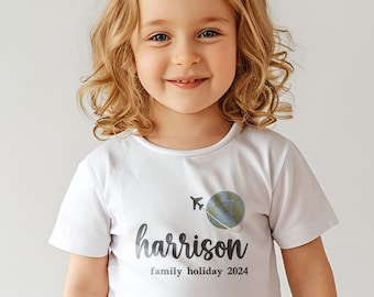 Vacaciones familiares, regalo navideño personalizado, camiseta, traje a juego de vacaciones familiares, regalo de ropa de viaje para niños pequeños