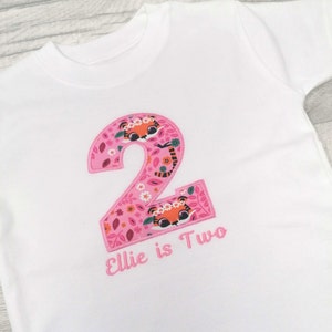 Personalised 2nd Birthday Top, Second Birthday Outfit, Custom Age 2 Top, I Am Two Tshirt, Pink Tiger Top, Birthday Tshirt, Girl Gift 1921