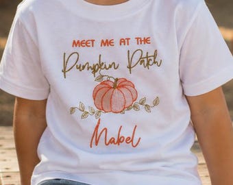 Pumpkin Patch, Personalised Embroidered Top | 100% Cotton Baby & Toddler, Name Customisation