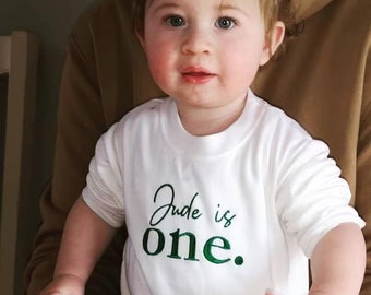 Personalised First Birthday Embroidered Top or Jumper, Choose Your Embroidery Thread Colour, Cake Smash Outfit, 1750