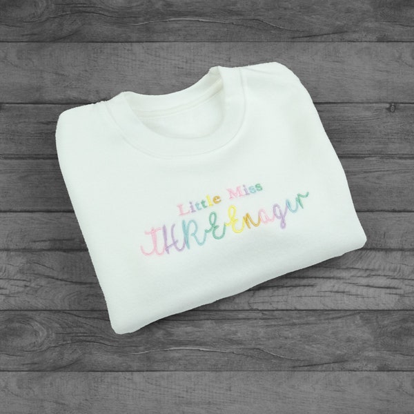 Little Miss THREEnager, Third Birthday Gift. 3rd Birthday Top, I am 3, 3rd Birthday Outfit, Threenager Birthday Gift, Third Birthday Present