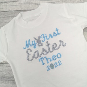 Mein erstes Ostern, erstes Ostküken, alternatives Ostergeschenk, individuelles Osterküken, Osterküken-T-Shirt-Geschenk, Osterweste-Schlafanzug Bild 1