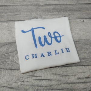 Personalised Second Birthday T-shirt, Custom Colour Birthday Top, 2nd Birthday Outfit, I am 2, Two Years Old, Name and Age Jumper, Two 1628