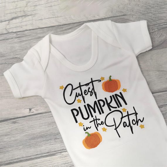 Cutest Pumpkin, Personalised Embroidered Halloween Top | 100% Cotton | Baby & Toddler Sizes