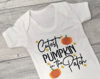 Der süßeste Kürbis im Patch, Halloween-Baby-Outfit, Kürbis-Pflückfotos, kleines Kürbis-T-Shirt, Kürbis-Patch-Pullover, Herbst-Halloween