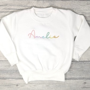 Personalised Pastel Rainbow Childrens Jumper, Childrens Gift, Ombre Name, Kids Jumper, Personalised Jumper, Sweatshirt, T-Shirt, Any Name