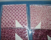 Pre-cut churn dash kit. 8 quot blocks in burgundy, set of 8. Make a wall hanging.