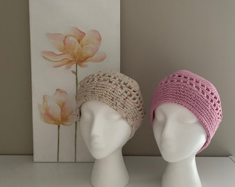 Women's Summer Bohemian/Beanie Hats-Confetti and Pink