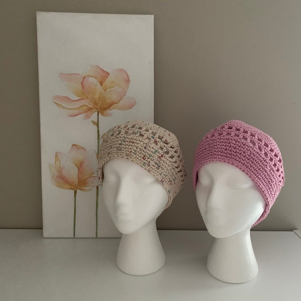 Women's Summer Bohemian/Beanie Hats-Confetti and Pink