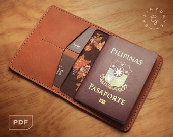 Portefeuille passeport en cuir avec doublure en tissu [Modèle PDF]