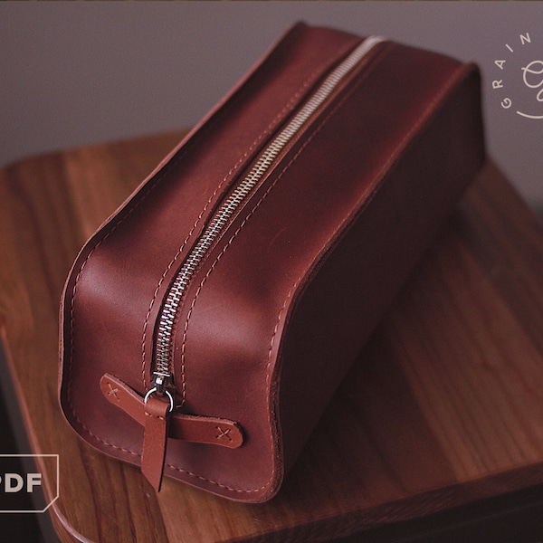 Leather Dopp Kit Toiletry Bag [PDF Pattern]