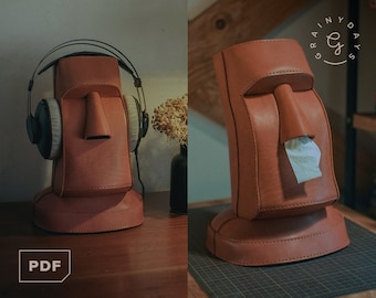 Moai / Easter Island Headphone Stand and Tissue Holder [PDF Pattern]