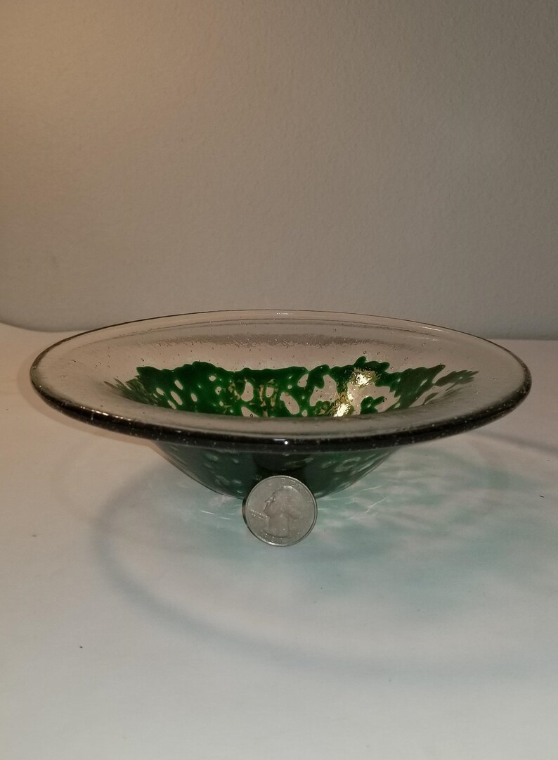 Fused Glass Green Frit Bowl - Etsy
