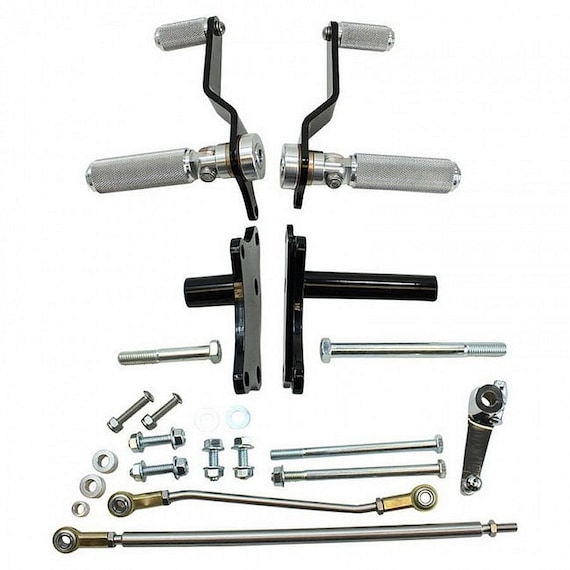 Motorcycle Black Forward Controls Complete Kit Pegs Botswana