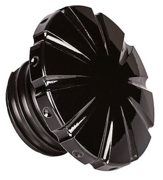 Harley Style Solid Black Gas Cap Fits 