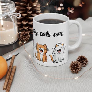 Cat Lover Mug, Cute Cat Coffee Cup, Funny Cartoon Cat Mugs, Home Is Where My Cats Are, Cat Mom Gift, Cat Dad Present, Cat Lady Kitchen