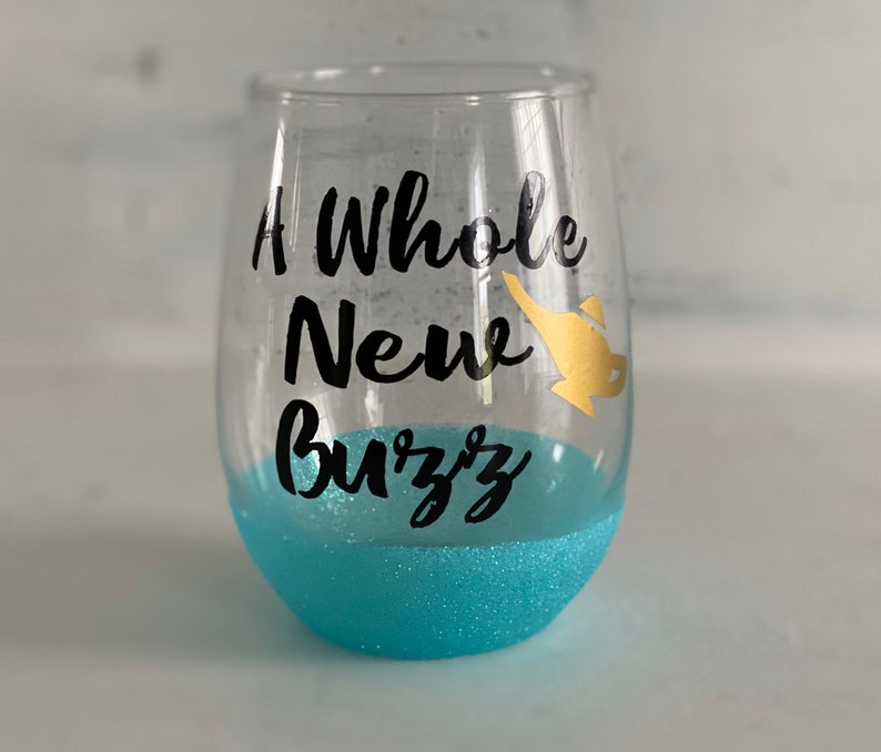 Disney Princess Stemless Glittered Wine Glasses Etsy