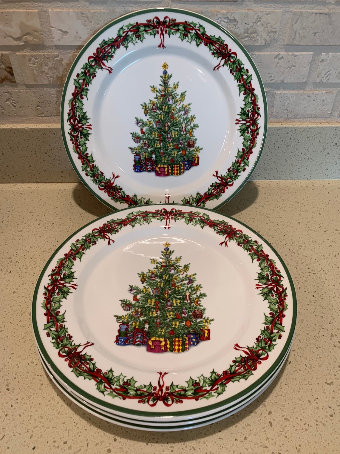 Set of 4 Christopher Radko Holiday Traditions Dinner Plates Etsy