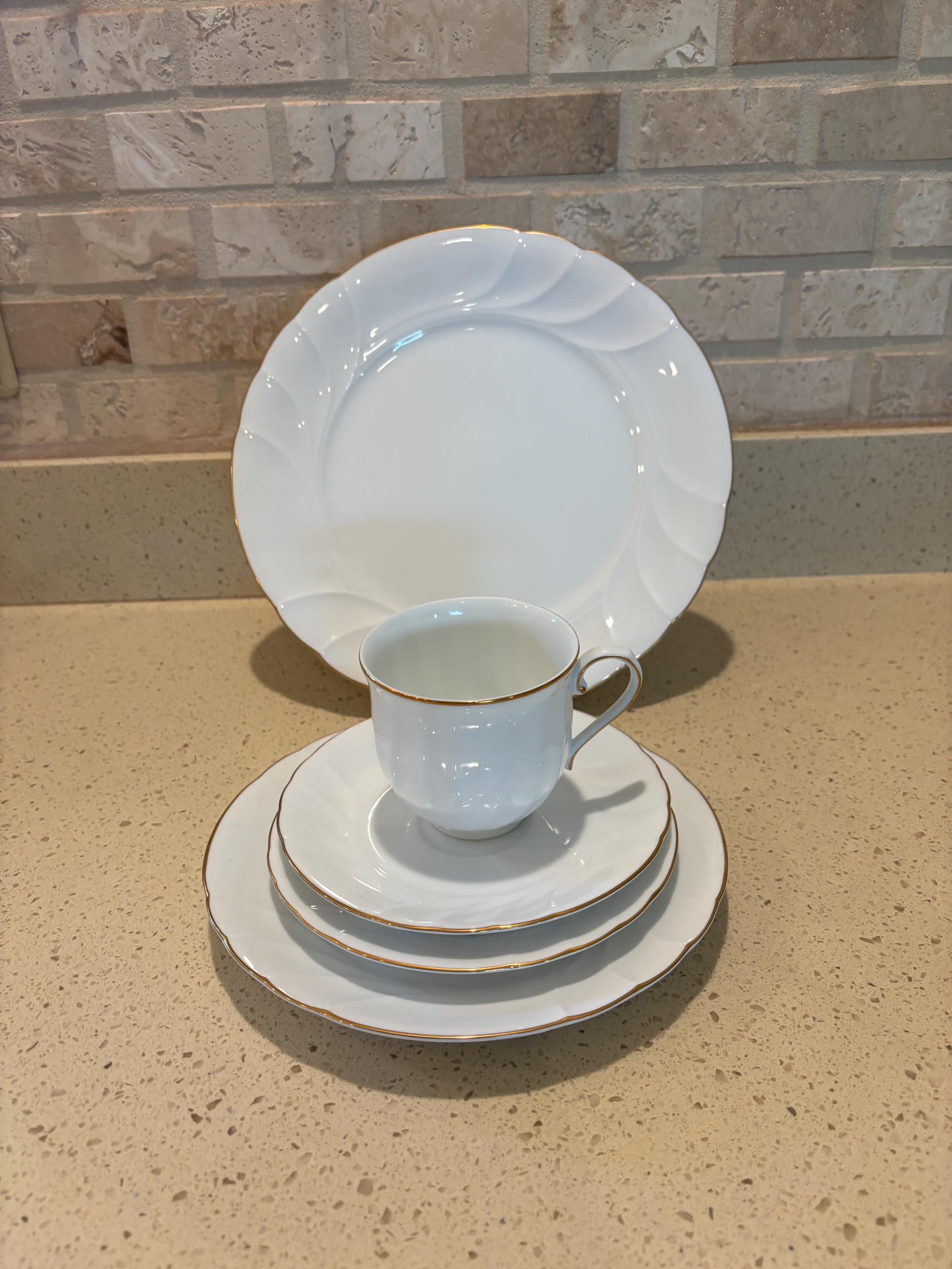 Mikasa Fine China Wedding Band 5 Piece Place Setting Gold Trim - Etsy