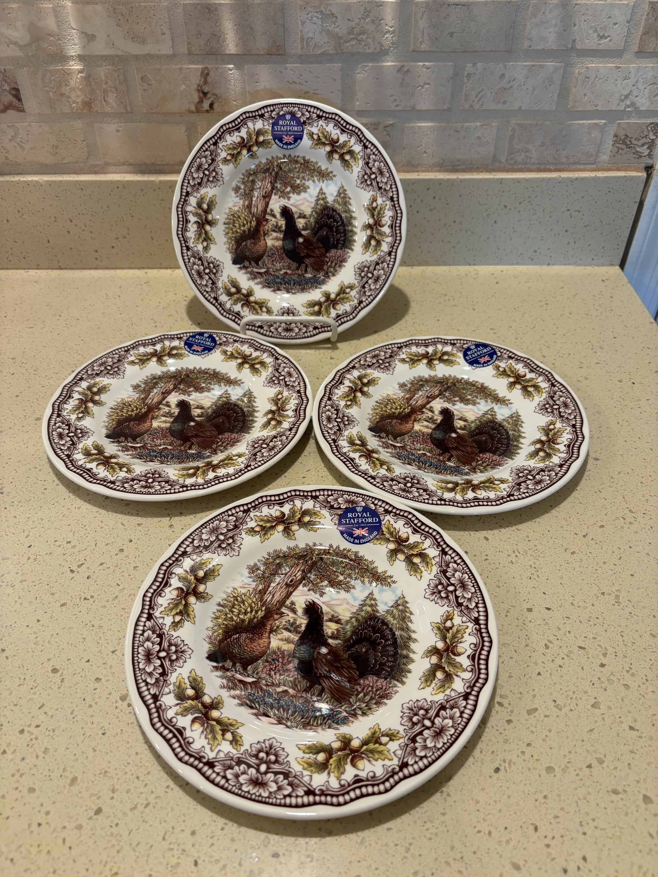 Royal Stafford Thanksgiving CAPERCAILIE Salad Plate Acorn Border