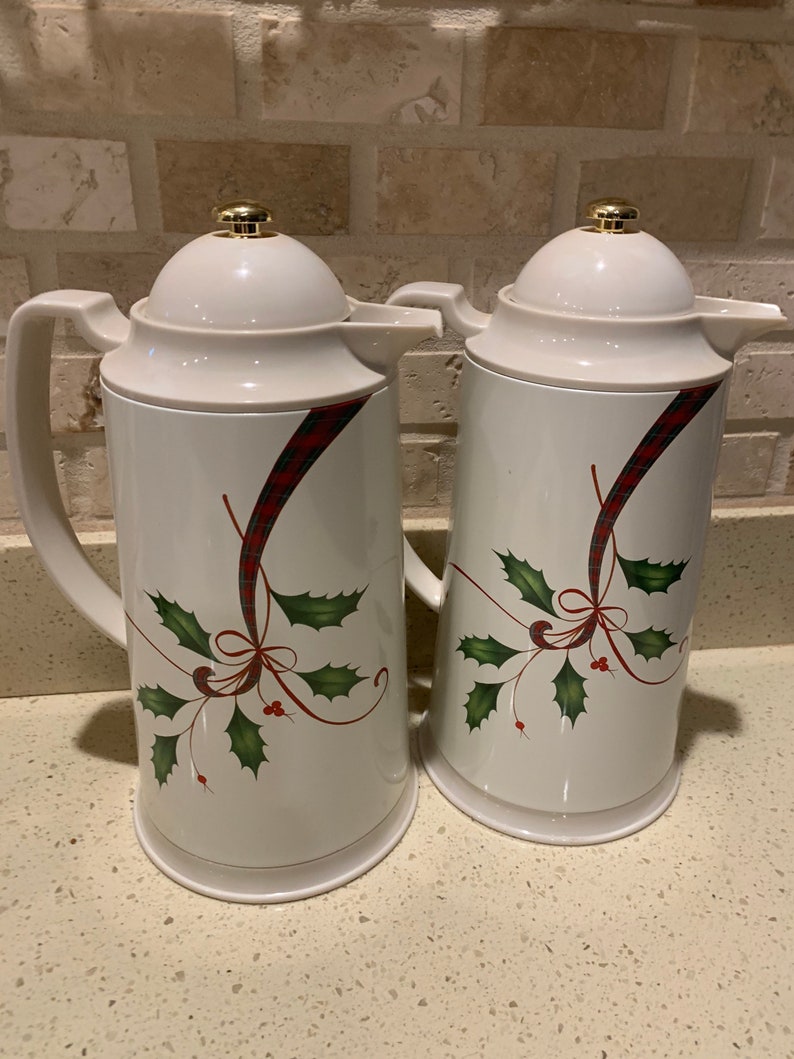 Lenox Holiday Nouveau Thermal Plastic Carafe Holly Berry Etsy